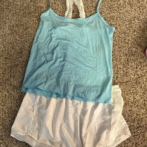 Nwt. Light blue and white pajama set. Top says “bride”. Size large.